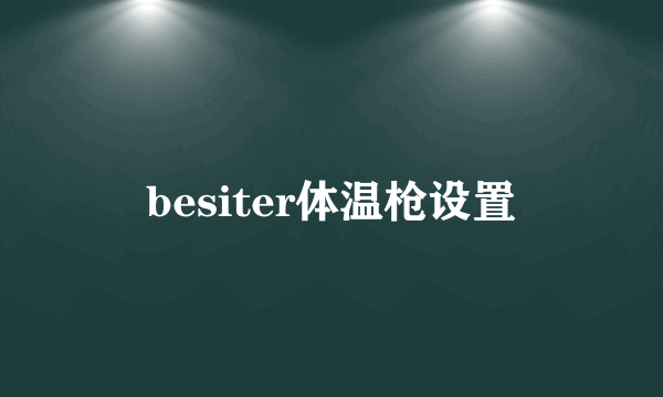 besiter体温枪设置