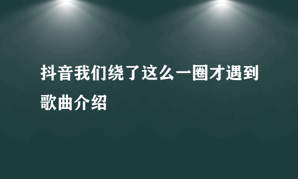 抖音我们绕了这么一圈才遇到歌曲介绍