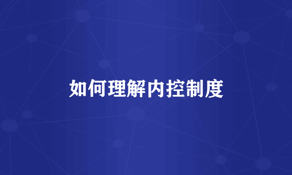 如何理解内控制度