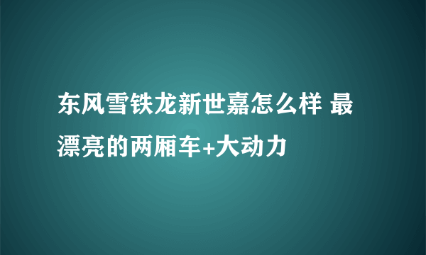 东风雪铁龙新世嘉怎么样 最漂亮的两厢车+大动力