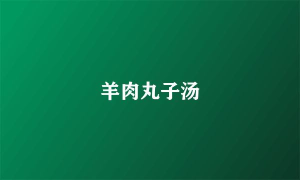 羊肉丸子汤