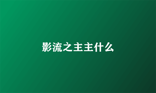 影流之主主什么