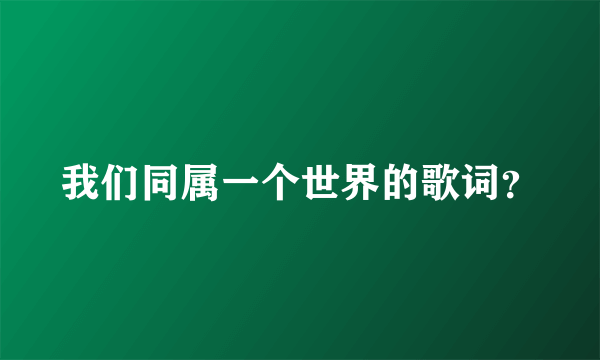 我们同属一个世界的歌词？