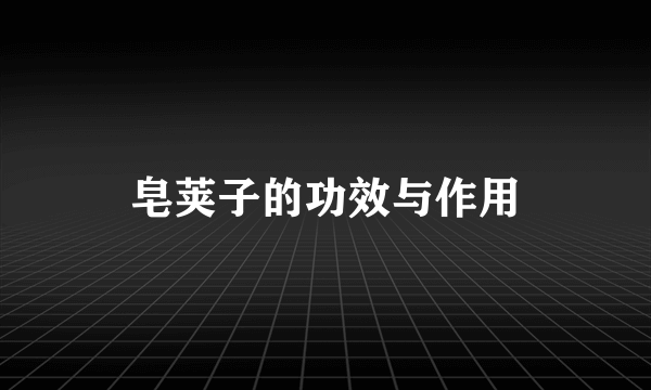 皂荚子的功效与作用