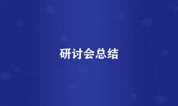 研讨会总结